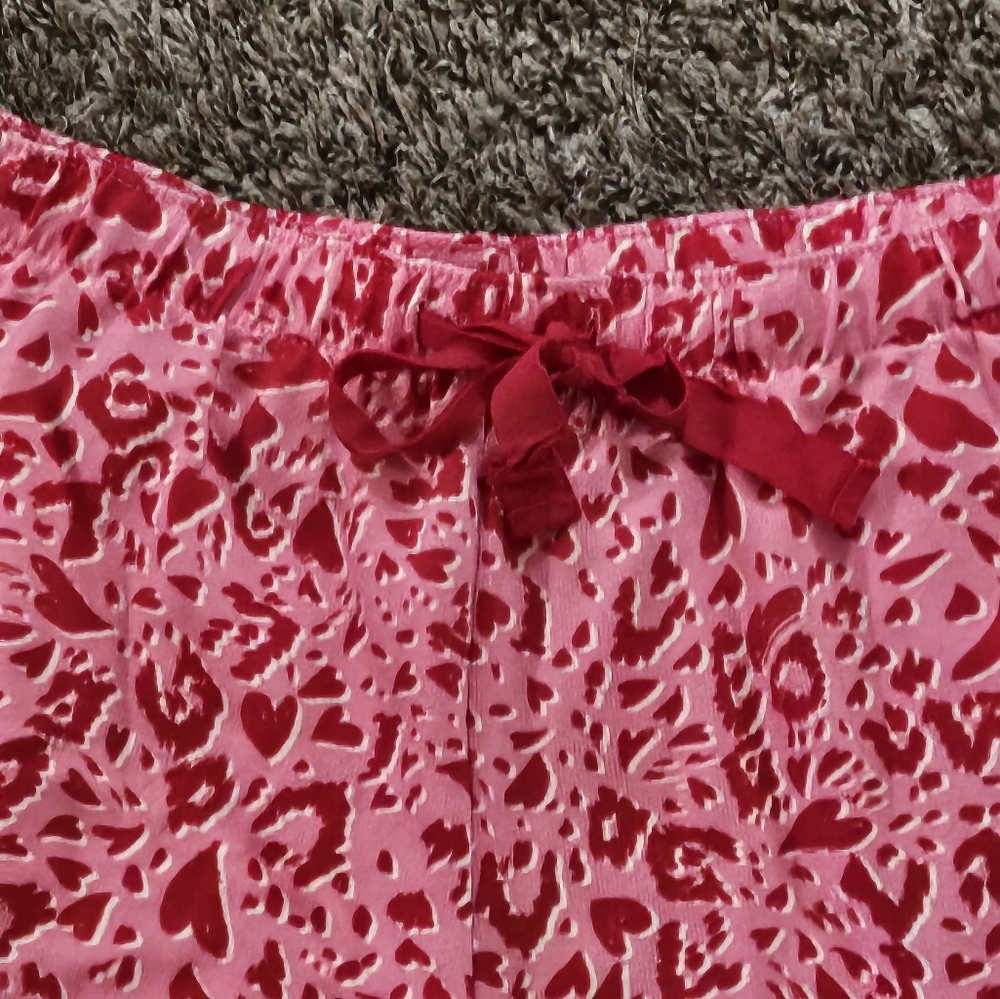 Loft Outlet Sleepwear Set Red & Pink Animal Print/Hearts Top Size S, Shorts M - Picture 7 of 15